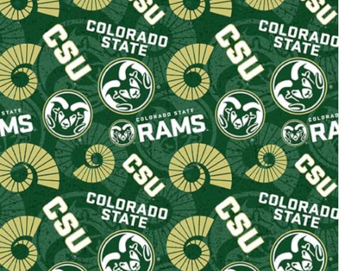 Colorado State Rams Fabric 100% Cotton Tone on Tone CSU Officially Licensed
