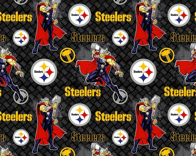 Steelers Thor Mash Up Pittsburgh Steelers 100% Cotton   Marvel Officially Licensed