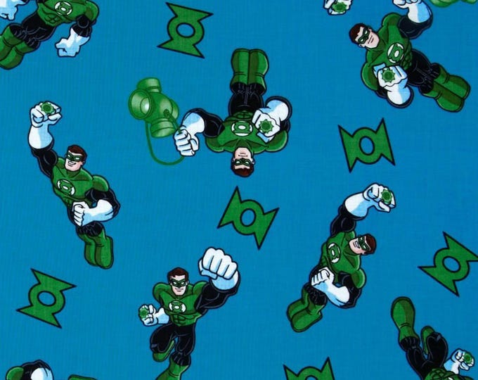 Green Lantern Cotton Fabric 100% Cotton  Ships in 1 Business Day Officially Licensed