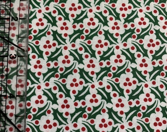 Christmas Holly Cotton Fabric 100% Cotton