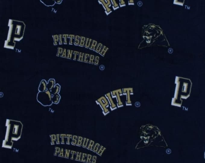 Pitt Licensed FLEECE fabric. Pittsburgh University Panthers Officially Licensed