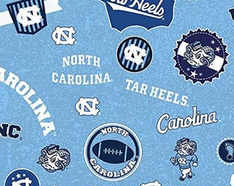 North Carolina Tar Heels Fabric 100% Cotton Home UNC Officially Licensed