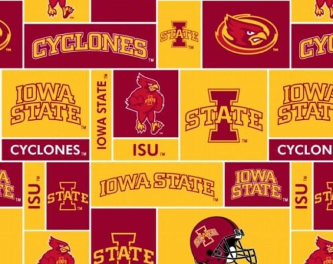 Iowa State Cyclones Licensed FLEECE fabric. See Description for actual measurements available. Officially Licensed