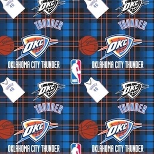 Oklahoma City Thunder Licensed FLEECE fabric. See Description for actual measurements available. Officially Licensed