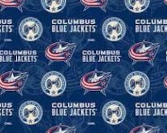 Columbus Blue Jackets CBJ NHL Fabric 100% Cotton Officially Licensed
