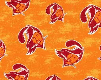 Edición limitada de los Tampa Bay Buccaneers, estampado en tela de algodón 100 % algodón con licencia oficial.