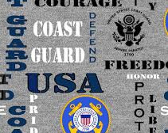 USA United States Coast Guard Cotton Fabric 100% Cotton   PRECUT end of bolt. Officially Licensed