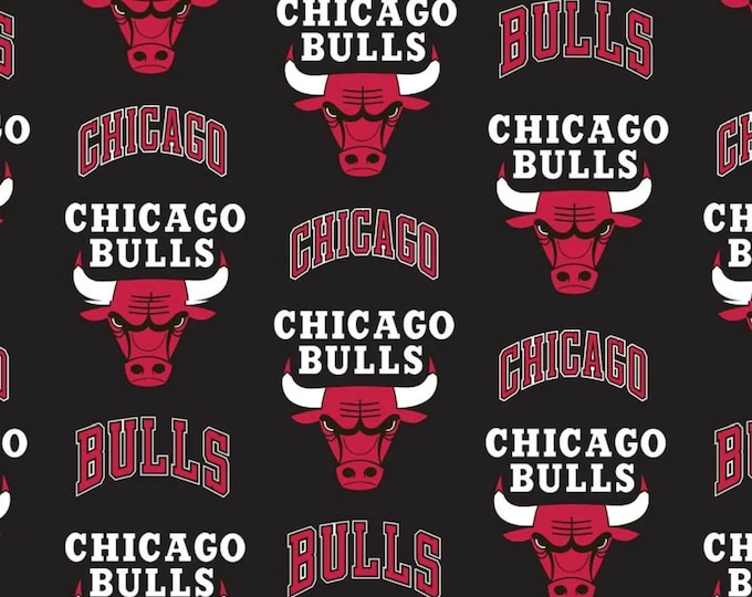 Chicago Bulls NBA Licensed FLEECE fabric. See Description for actual measurements available.