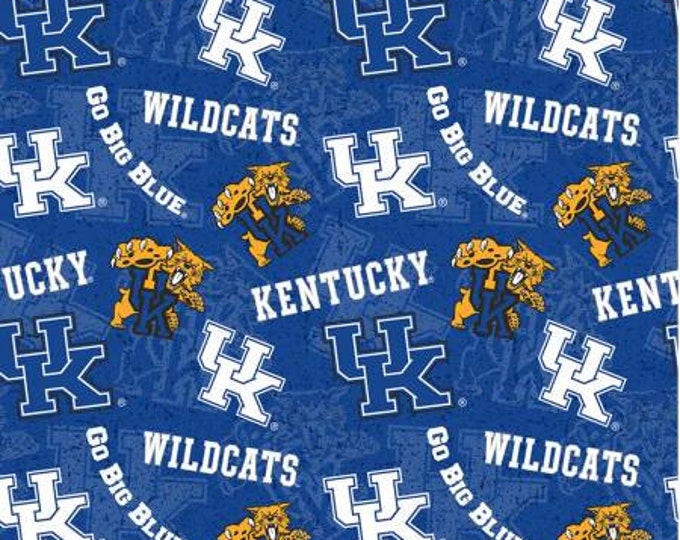 University of Kentucky Wildcats Cotton Fabric 100% Cotton Tone on Tone Officially Licensed