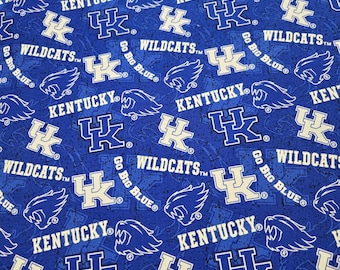 Tela de algodón de los Wildcats de la Universidad de Kentucky, 100 % algodón, tono sobre tono, con licencia oficial.