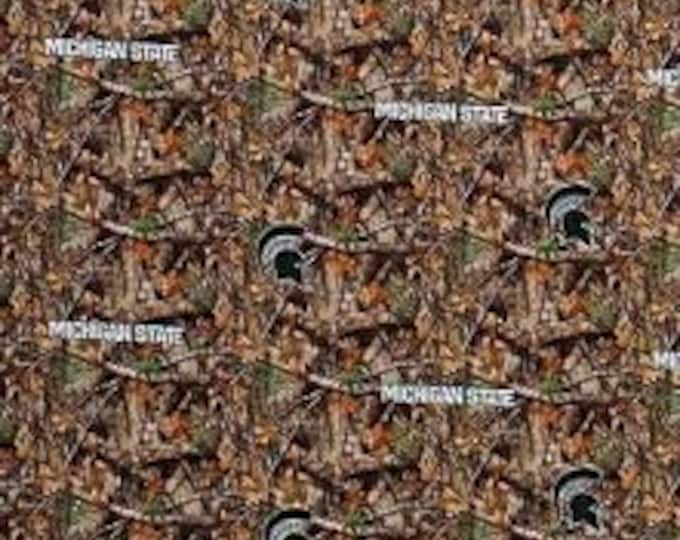 Michigan State Spartans CAMO Fabric 100% Cotton Officially Licensed