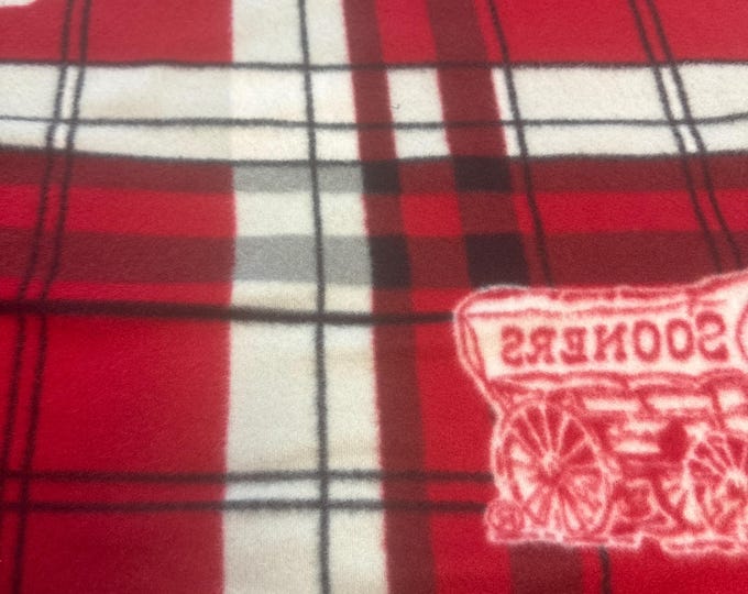 Oklahoma University Sooners OU Licensed FLEECE fabric.
