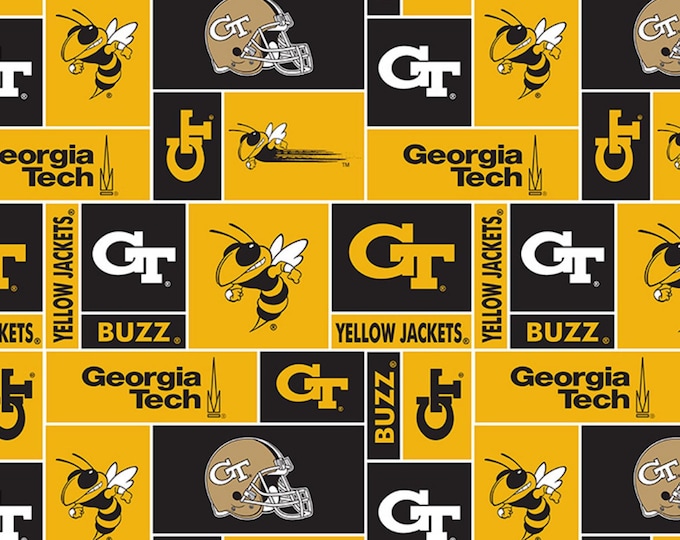 Georgia Tech Licensed FLEECE fabric Officially Licensed