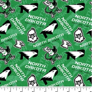 North Dakota Fighting  Hawks Fabric 100% Cotton Officially Licensed