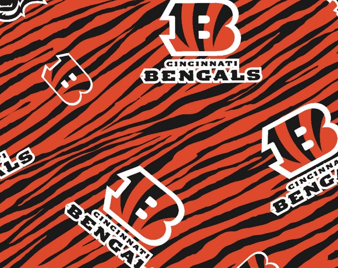 Cincinnati Bengals Fabric 100% Cotton Officially Licensed