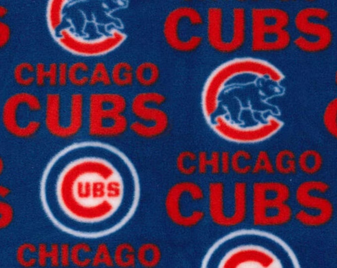 Chicago Cubs MLB Baseball Licensed FLEECE fabric. See Description for actual measurements available.