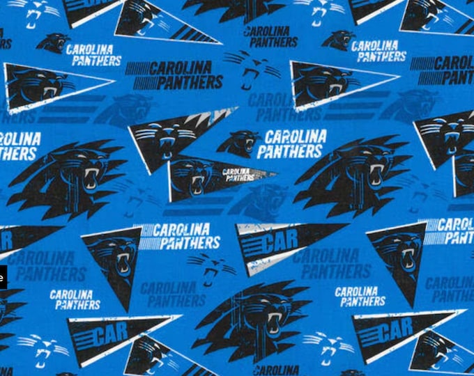 Carolina Panthers Retro Cotton Fabric 100% Cotton    NEW Officially Licensed
