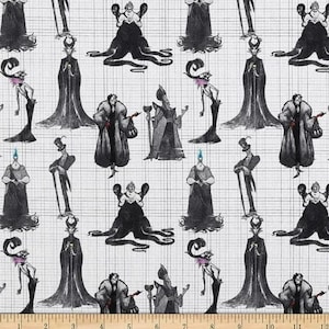 Disney Villains Shadows Cotton Fabric 100% Cotton BY THE YARD Officially Licensed