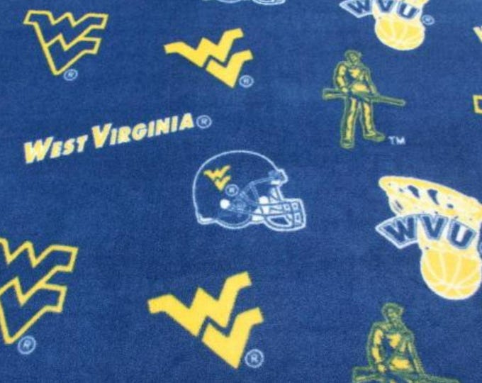 West Virginia Mountaineers Licensed FLEECE fabric. Wolverines Officially Licensed