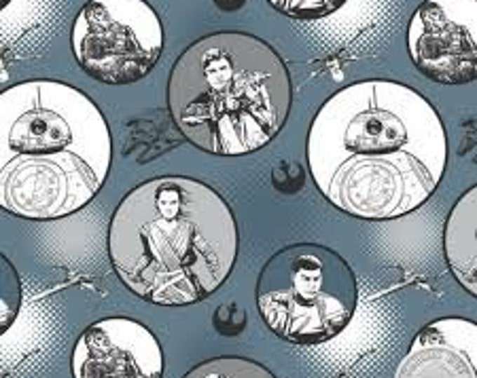 Star Wars The Force Awakens White Cotton Fabric 100% Cotton Officially Licensed