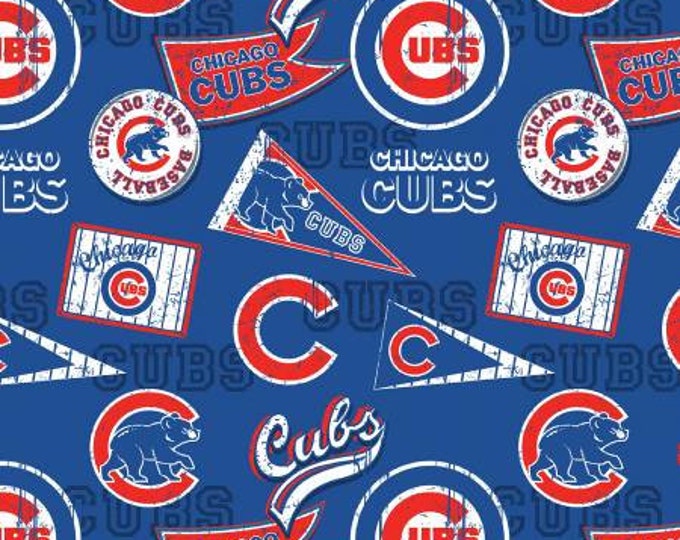 Chicago Cubs Baseball Fabric 100% Cotton Officially Licensed