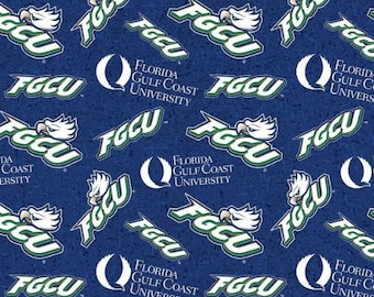 Tela FGCU de la Universidad de la Costa del Golfo de Florida, 100 % algodón, con licencia oficial