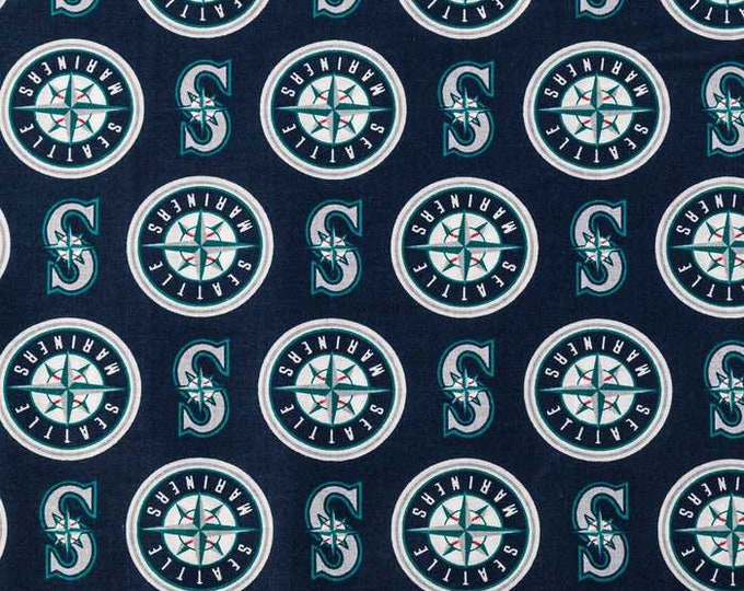 Seattle Marineers Fabric 100% Cotton Officially Licensed