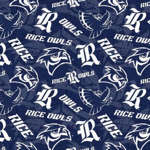 Rice University Owls 100% Cotton Officially Licensed