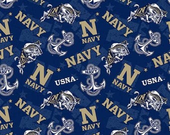 US Naval Academy Cotton Fabric 100% Cotton Officially Licensed