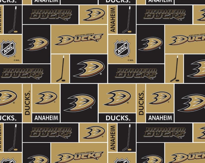 Anaheim Ducks Licensed FLEECE fabric. See Description for actual measurements available. Officially Licensed