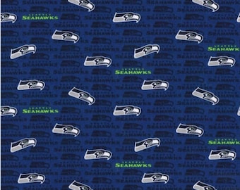 Seattle Seahawks Cotton Fabric 100% Cotton Mini Print Officially Licensed