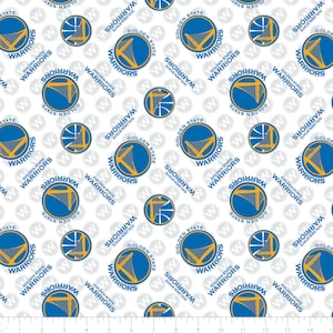 Golden State Warriors Cotton Fabric Warriors Basketball 100% Cotton Officially Licensed