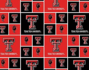 Texas Tech University Red Raiders cotton Fabric 100% Cotton Officially Licensed