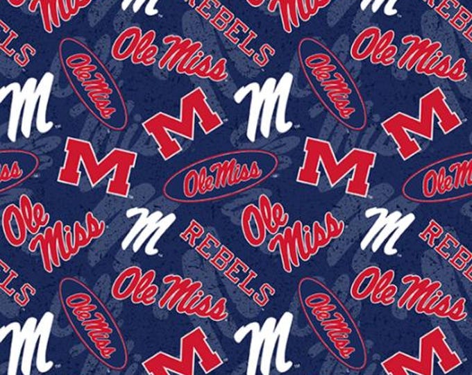Ole Miss University of Mississippi tone on tone 100% Cotton