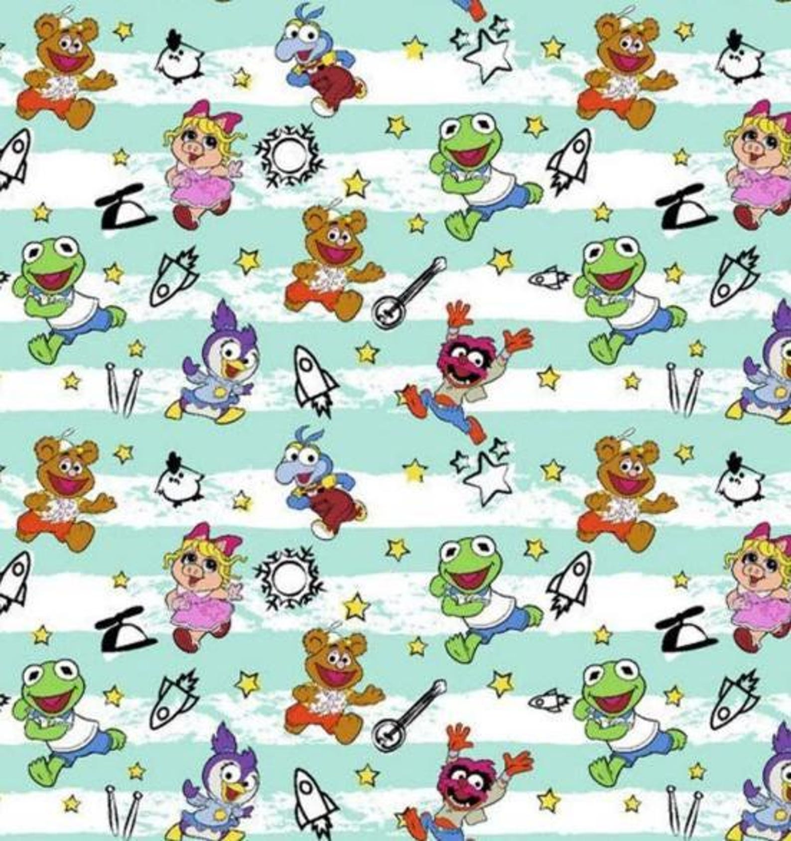 Spring Muppets The Muppets Characters Springs Creative Cotton Fabric 100% Cotton Ships ...