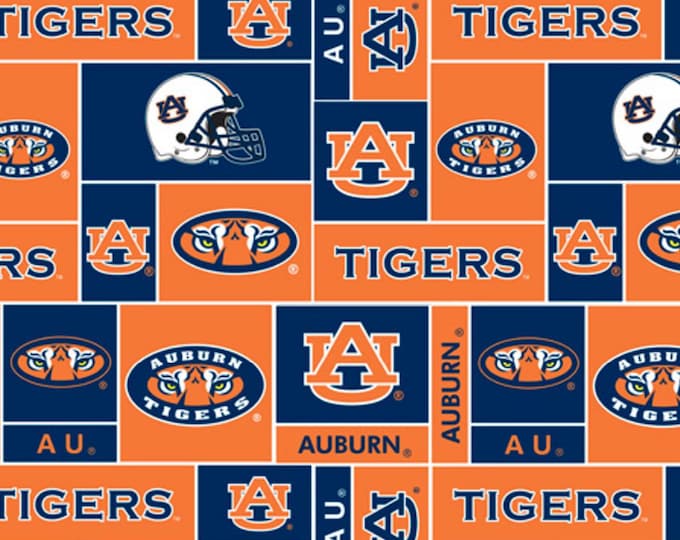Auburn University Licensed FLEECE fabric. See Description for actual measurements available.