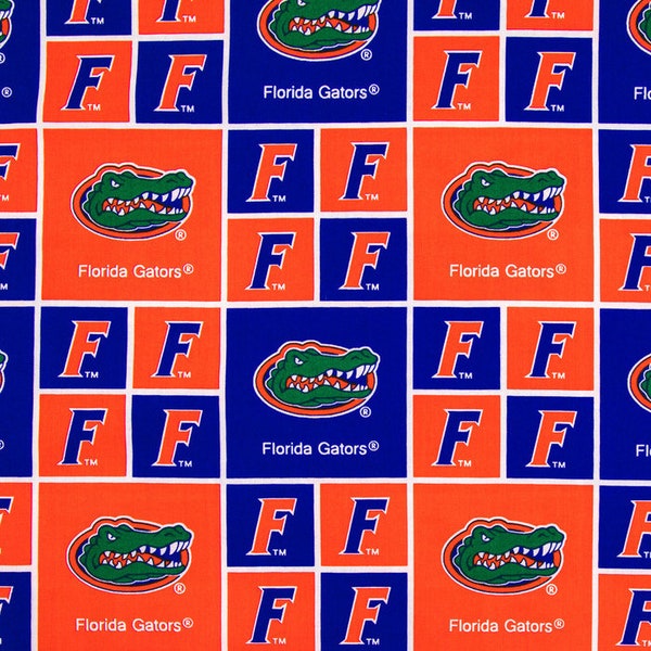 Florida Gators Block Fabric 100% Cotton