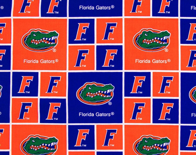 Florida Gators Block Fabric 100% Cotton Officially Licensed