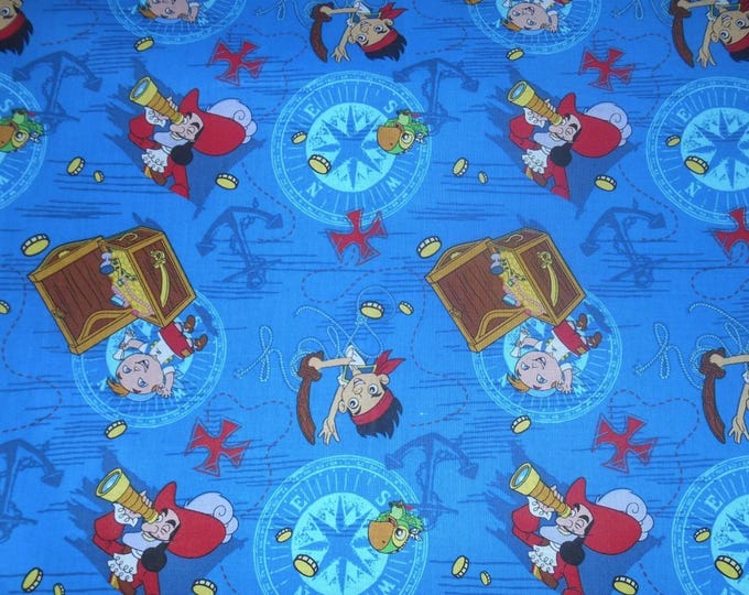 Jake and The Neverland Pirates Treasure Ahoy Cotton Fabric 100% Cotton Officially Licensed