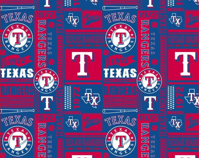 Texas Rangers MLB Baseball Fabric 100% Cotton Officially Licensed