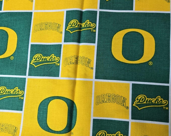 Oregon Ducks Block Fabric 100% Cotton