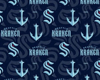 Seattle Kraken NHL Fabric 100% Cotton Officially Licensed