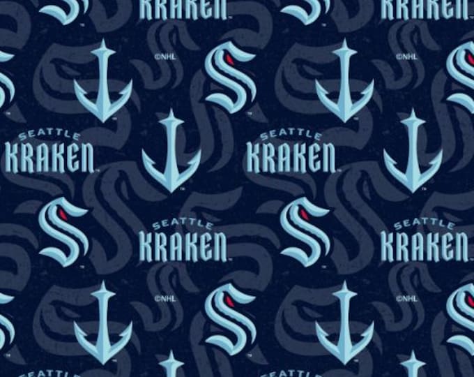 Seattle Kraken NHL Fabric 100% Cotton Officially Licensed