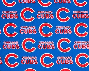 Tela de béisbol de los Chicago Cubs 100 % algodón con licencia oficial