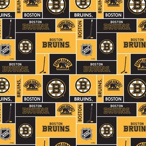 Boston Bruins Licensed FLEECE fabric.  See Description for actual measurements available. Officially Licensed