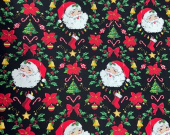 Santa Claus Cotton Fabric 100% Cotton   Christmas