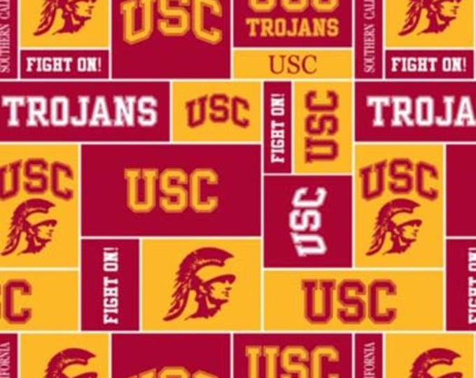 USC University of Southern California Trojans Licensed FLEECE fabric. See Description for actual measurements available. Officially Licensed