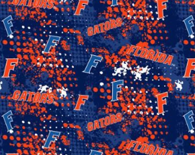 Florida Gators Splatter Fabric 100% Cotton University of Florida Officially Licensed
