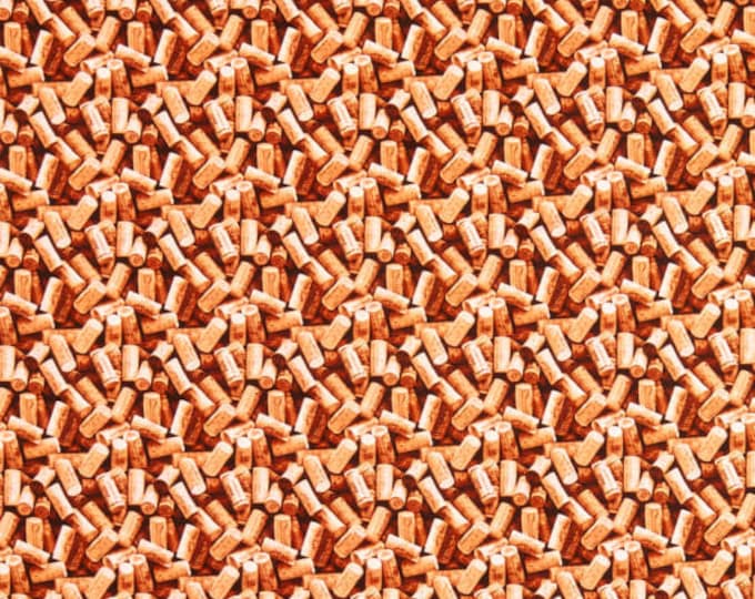 Wine Corks Cotton Fabric 100% Cotton