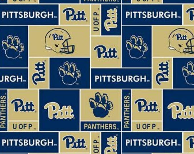 Pitt Licensed Fleece Fabric. Pittsburgh University Panthers Officially Licensed